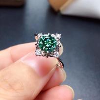 Huitan Elegant Green Cubic Zirconia Lady Ring Party Hollow Out Design Delicate Anniversary Gift Luxury Fashion Jewelry for Women 10 gray