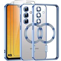 Case for Samsung Galaxy A26 5G - BOOLING - with Magnetic Circle Camera Protection - Blue - 2 Tempered Glass mėlyna