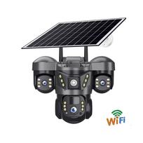 Tikra trijų akių saulės stebėjimo kamera namams, laukui, sodui, 4G/WIFI trijų ekranų kamera WIFI Camera No Card