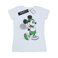 Disney Womens/Ladies Mickey Mouse Tennis Cotton T-Shirt M balta
