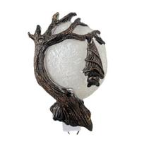 Halloween Inverted Bat Night Light Gothic Moon Tree Hanging Bat Plug-in Light Statue