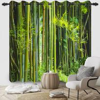 2 vnt./rinkinys Tamsinančios užuolaidos Saulėtas miškas Natūralus žalias plotas Kraštovaizdis Poliesteris Langas Miegamasis Virtuvė Namų interjeras Užuolaidos 53x137cm 2pcs green