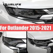 Automobilio priekinio žibinto apsauginė plėvelė priekinio žibinto restauravimui juodas tamsus TPU lipdukas Mitsubishi Outlander 2015- For Outlander