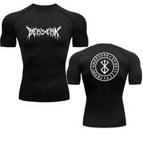 Anime Berserk Compression Tshirt Men Fitness Tight Long Sleeve Sport T Shirt Training Jogging Shirts Gym Sportswear Quick Dry XXXL black