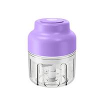 Elektrinis česnakų smulkintuvas Mini nešiojamas daržovių smulkintuvas USB įkrovimas Belaidis maisto procesorius Mėsos pjaustyklė Kiaušinių plakiklis 250ml violetinė