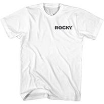 Rocky Movie Logo Front & Back Print Adult White Short Sleeve T Shirt Vintage Style Graphic Tees S balta