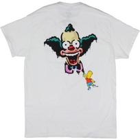 The Simpsons Men's' Bart Graffiti Krusty The Clown Double-Sided T-Shirt S balta