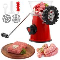 10.7×18×9.5cm Manual Meat Grinder with Hand Crank Food Grade Fast Cutting Mincer Multifunctional Mincer Sausage Maker Machine raudona