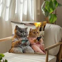 Cute Animal Sofa Pillowcase Vibrant Single-Sided Living Room Polyester, Bedroom Comfortable Backrest Cushion, Decorative Home Decor for Bedroom 1pcs