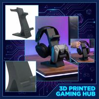 3D Printed Game Controller And Headphone Integrated Stand juoda