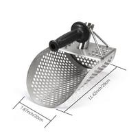1Pc Stainless Steel Metal Detector Tool Digging Shovel Quick Screening Stainless Steel Shovel. Silver
