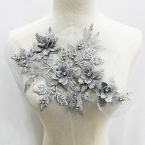 Handmade Embroidered Floral Patches DIY Lace Fabrics Applique Fashion 3D Embroidery Patches