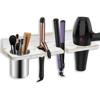 Hair Tool Organizer Wall Mounted - Wooden Dryer Holder, Blow Dryer Holder for Bathroom, Rustic Styling Tools Organizer for Flat Iron, Curling Wand balta