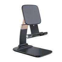 Creative Lazy Desktop Bedside Mobile Phone Holder Portable Aluminum Alloy Mobile Phone Holder 1Pcs juoda