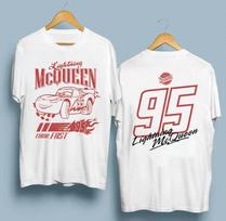 Anime Car 95 Summer Vintage Lightning McQueen 2Sided Graphic TShirt Graphic T Shirts Unisexs T Shirts Loose Casual Clothes S