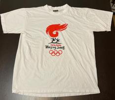 Beijing 2008 100% Cotton T-shirt Mens Tees Top Sz XXL Olympics Vintage Torch Graphic China Tee 4XL