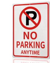 No Parking Signs  14  10 Reflective with ANYTIME for Road 040 RustFree Aluminum Signage Outdoor Use aluminum 20x30cm