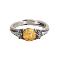 Green Tara Thai Silver Ring: Ethnic Tibetan Fashion Jewelry Adjustable