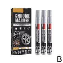MOBIDEA 3PCS Car Wheel Chrome Paint Marker Repair Pen Permanent Waterproof High Gloss Scratch Remover Auto Hub Rim Mirror Chrome sidabras