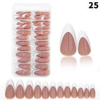 120Pcs/Box Nude Pink Matte French Press On Nails 12Sizes Extra Long Square Full Cover Soft Gel False Nail Tips Nail Extension as the picture