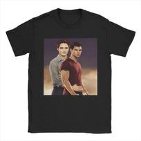 Novelty Twilight Jacob Edward T-Shirt Men Women Round Neck Cotton T Shirt Short Sleeve Tee Shirt Clothing S