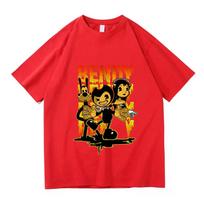 Bendy and The Ink Machine Game Tshirts Cotton Short Sleeve O-neck Female T-shirt Loose Cartoon Graphic Printing T Shirt Women S