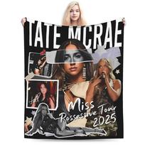 Miss Possessive Tour 2025 Blanket Quality Warm Tate McRae Throw Blanket Winter Girls Boys Couch Bed Print Bedspread 80x120cm