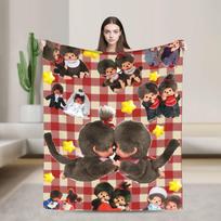 Kawaii Monchhichis Antklodė Itin minkšta Mesti antklodės lovai 50x60 colių Įvairių dydžių Patalynės užtiesalai 75cmx90cm brown