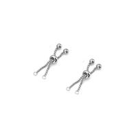 2pcs Never Fade Stainless Steel Extender End Chain With Stopper Beads Extension Extended Tail Chain For Bracelet Jewelry Making gray