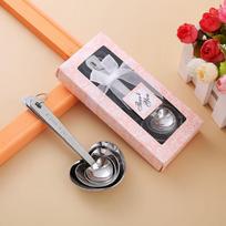 1Set/4pcs Heart-shaped Stainless Steel Measuring Spoon Set, Seasoning Spoon, Kitchen Tools, Baking Tools with Scales