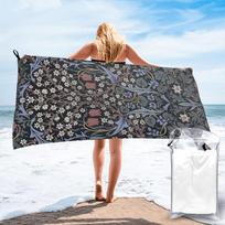 William Morris - Blackthorn Beach Towel Soft Microfiber Quick Dry Absorbent Quick Towels For Bath W40*H60(CM)