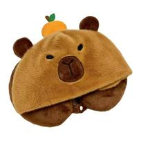 Funny Cartoon Animal Neck Pillow with Hood Enjoy Comfortable Sleep or Trips with Plush Cushion Perfect for Kids Adult 1