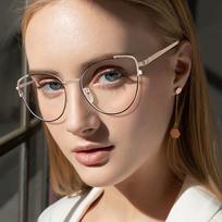 Regėjimo akiniai Moteriški akinių rėmeliai Katės akies formos Blokuojantys 0 Lydinio Akiniai Metaliniai Moteriško dizaino Akiniai Stilingi Optiniams Moterims -6.0 Elegantiški Trumparegystei Seksualūs 0
