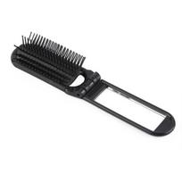 Folding Hair Brush with Mirror Anti-static Hair Scalp Massage Portable Soft Bristles Detangling Styling Comb juoda