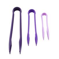 3 vnt. 6/8/10 colių silikoninės žnyplės duonos salotų spaustukui virtuvės kepimo įrankis violetinė