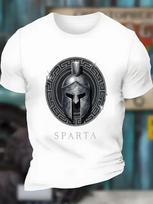 Spartan Warrior Helmet Graphic TShirt 100 Cotton ONeck Short Sleeve Summer Casual Unisexs Tshirt Streetwear S