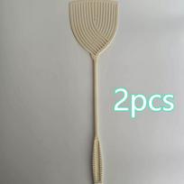 Long Grip Striped Fly Swatter Wear-resistant Plastic Household Insect Swatting Accessory 2 Pack