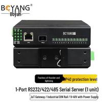BOYANG 1-Port RS232/422/485 Fiber Optic Ethernet Serial Server & IoT Gateway