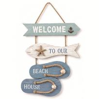 Flip Flop Shape Door Sign Ocean Theme Wall Hanging Pendant Slipper Hanging  Beach Home Style C