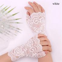 Fashion Half Finger Sunscreen Lace Gloves Short Gloves Driving Gloves Fingerless Mittens
