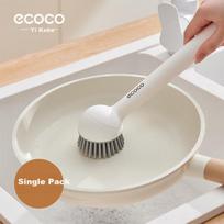 Ecoco Pot Scrubber Kitchen Specialized Cleaning Brush Non-Damaging Long Handle Pot Brush E24056 White