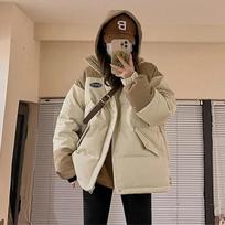 Women's Autumn Winter Stand Parkas Loose Thickening Design Sense Female Students Korean Outerwear M smėlis