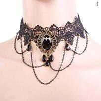 Lady Neck Jewelry Accessories Girl Lace Gothic Choker For Women Vintage Sexy  Velvet Rose Beads Flower Necklace