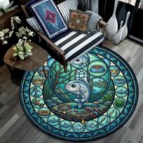 Adventure Icons Round Area Rug Under Office Chairs Bedroom Living Room Home Decor 80cm x 80cm