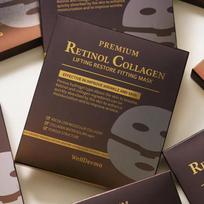 Firming Radiance_ Premium Wrinkle/Pore/Whitening/Moisture _ Wellderm Retinol Collagen Restore Hydrogel Fitting Mask Pack (4 Sheets)