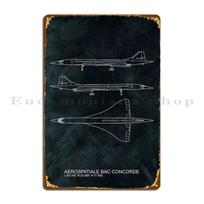 Aerospatiale Bac Concorde Metal Sign Decoration Design Living Room Wall Plaque Wall Pub Tin Sign Poster 20x30cm（7.8x11.8inch）