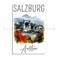 Salzburg mozart Salzburg Austria Travel Art Vintage Metal Plaque Poster Party Printing Funny Cinema Plaques Tin Sign Poster 20x30cm（7.8x11.8inch）