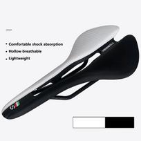 TOSEEK MTB Road Bike Saddle Ultralight 185g Racing Seat Hollow Ergonomic Design Cr-mo Seat Rail Saddle Bicycle Parts 7 Colors juoda balta spalva