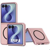 Dėklas Samsung Galaxy Z Flip 8, Apsauga nuo įbrėžimų su magnetiniu žiedu - Rožinis rožinė