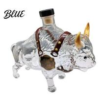 Elegant Anniversary Celebration Gift Cattle Whiskey Decanter 3D Sculpture Glass Decorative Artistic Sculpture Decanter Liquor Container for